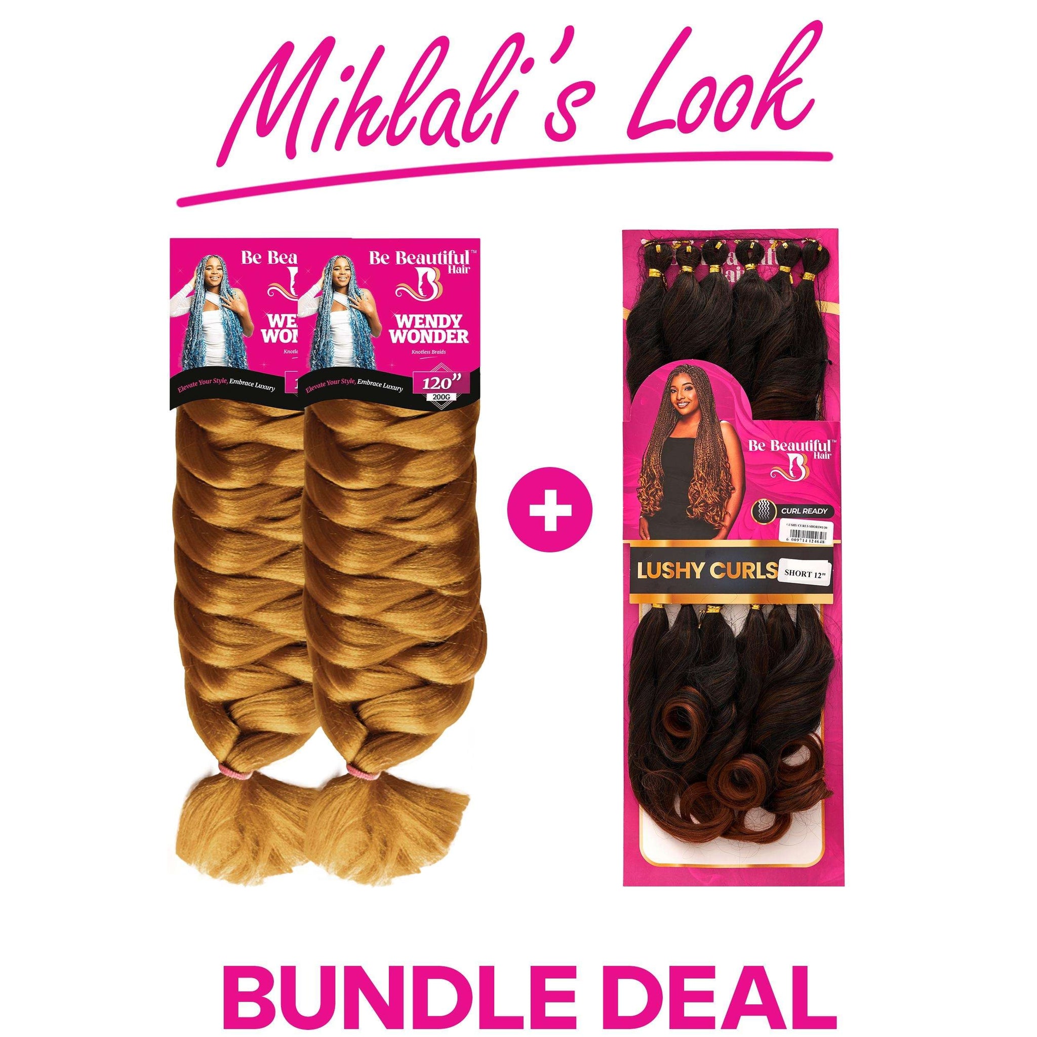 Mihlali's Look - Wendy Wonder (Colour 30 & Colour 4) and Lushy Curls Short (Colour 1/30)